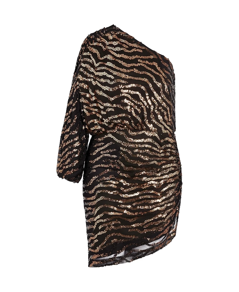 City Chic Plus Sequin Stripe Dress