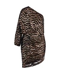 City Chic Plus Sequin Stripe Dress