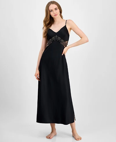I.n.c International Concepts Women's Lace-Trim Satin Nightgown, Macy's Exclusive