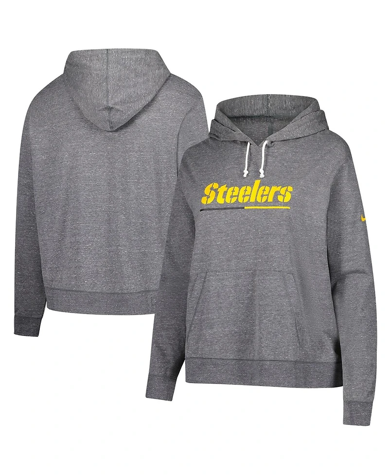 Nike Women's Heather Charcoal Pittsburgh Steelers Vintage Pullover Hoodie
