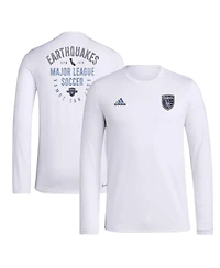 Adidas Men's White San Jose Earthquakes Local Stoic Long Sleeve T-Shirt