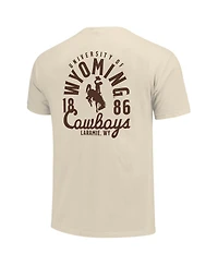 Image One Men's Cream Wyoming Cowboys Comfort Colors Mascot Overlay T-Shirt