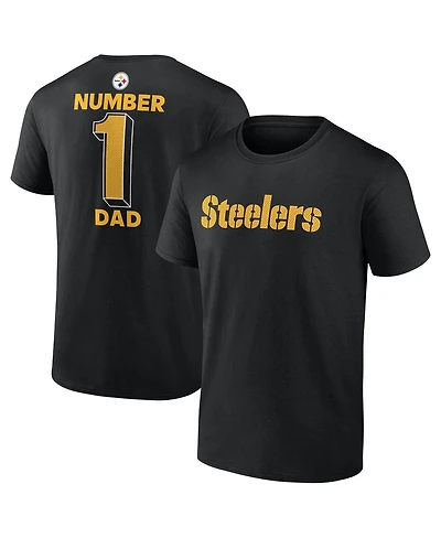 Fanatics Men's Black Pittsburgh Steelers Big Tall Number One Dad T-Shirt