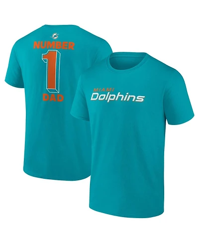 Fanatics Men's Aqua Miami Dolphins Big Tall Number One Dad T-Shirt