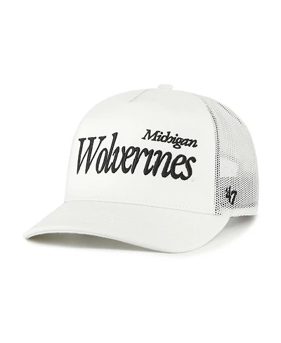 '47 Brand Men's and Women's Cream Michigan Wolverines Foundation Script Adjustable Trucker Hat