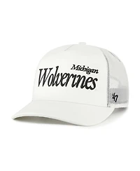'47 Brand Men's and Women's Cream Michigan Wolverines Foundation Script Adjustable Trucker Hat