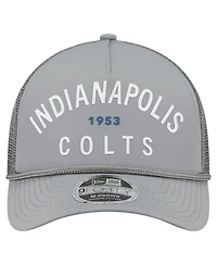 New Era Men's Graphite Indianapolis Colts Active Minimalist M-Crown A-Frame 9FORTY Adjustable Hat