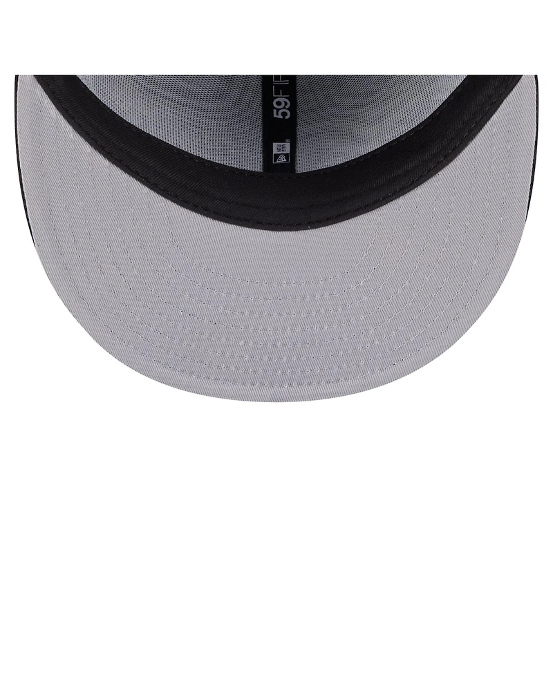 New Era Men's Black Colorado Rockies Overlap 59FIFTY Fitted Hat