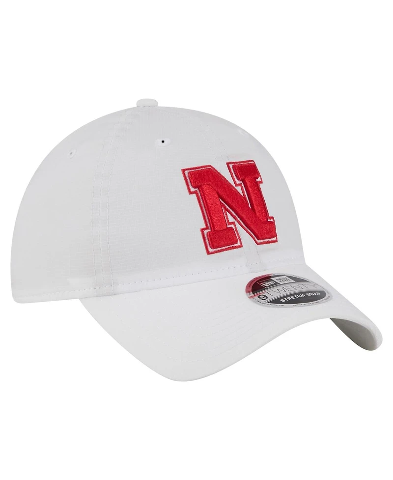 New Era Men's White Nebraska Huskers Active Ripstop 9TWENTY Adjustable Hat