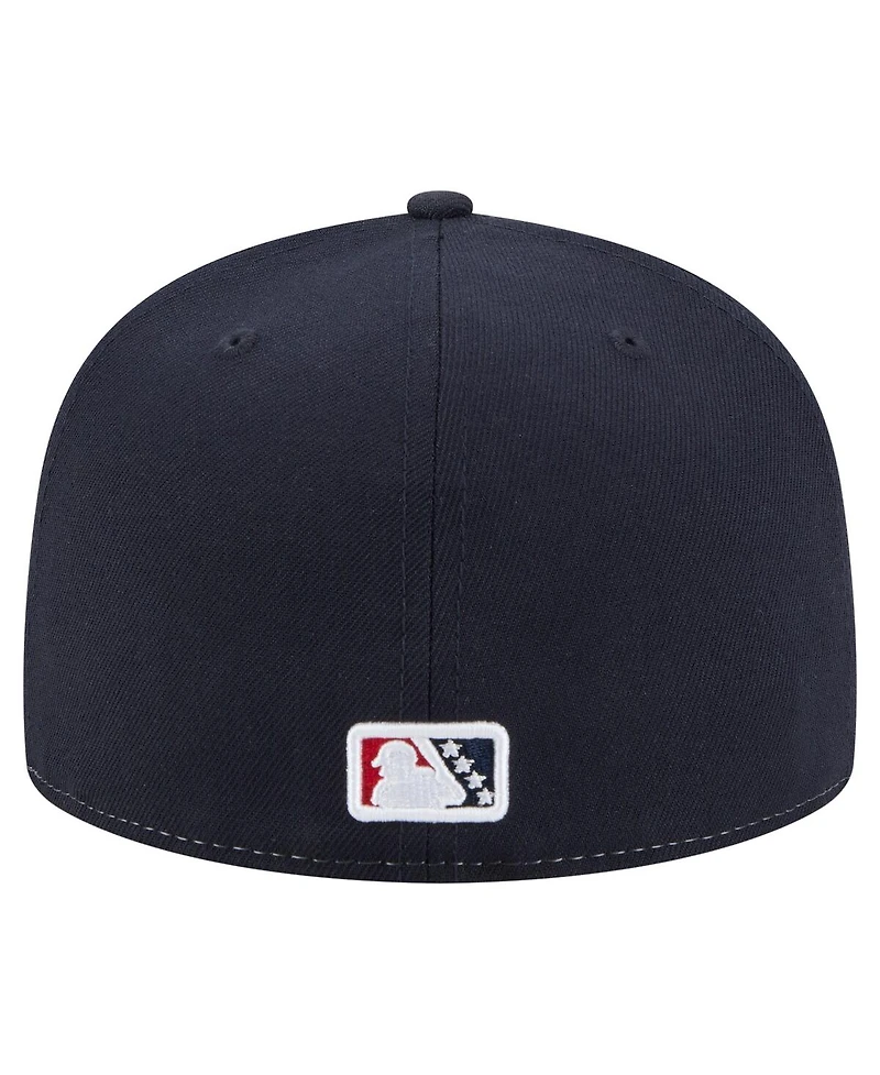 New Era Men's White/Navy Indianapolis Indians Authentic Collection 59FIFTY Fitted Hat