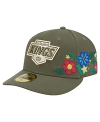 New Era Men's Olive Los Angeles Kings Tonal Florals 59FIFTY Fitted Hat