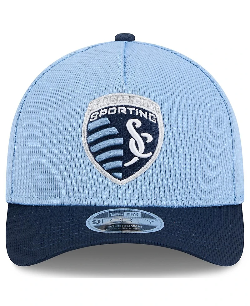 New Era Men's Light Blue Sporting Kansas City 2025 Jersey Hook 9FORTY M-Crown Adjustable Hat