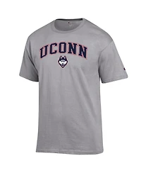 Champion Men's Heather Gray UConn Huskies Arched Logo T-Shirt