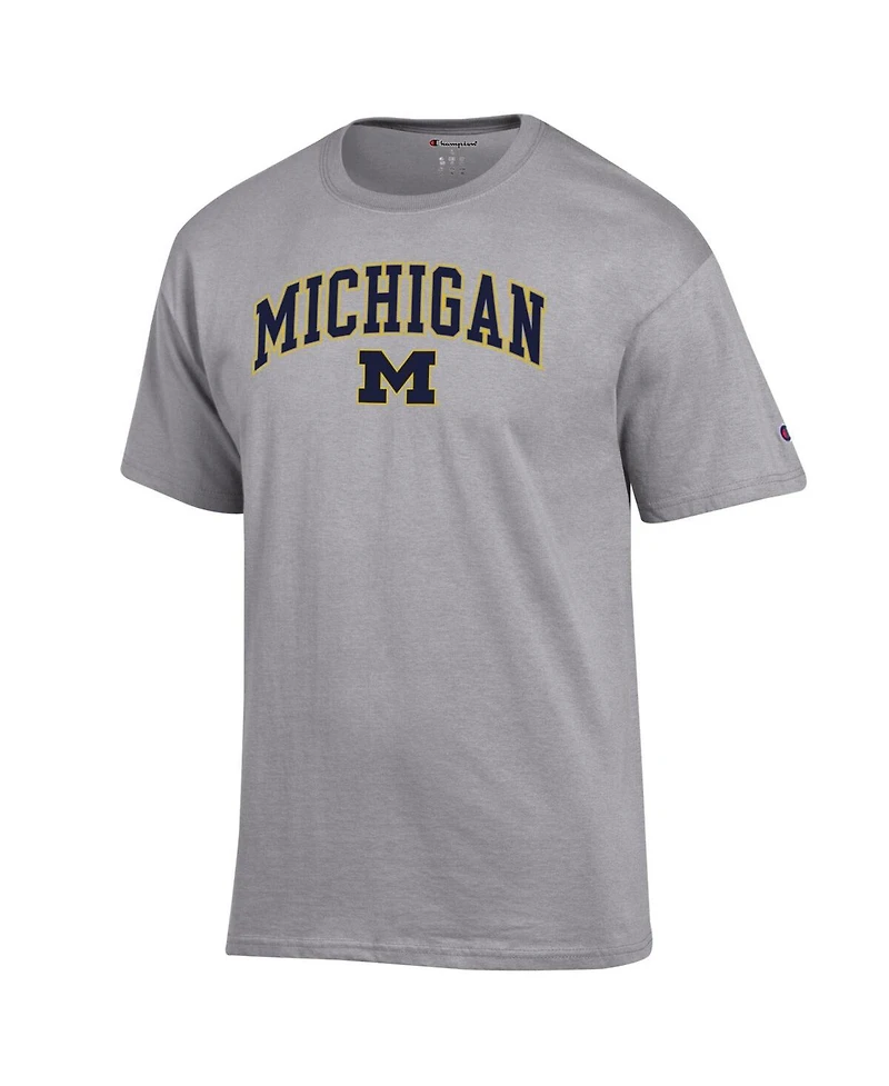 Champion Men's Heather Gray Michigan Wolverines Arch Over Logo T-Shirt