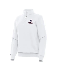 Antigua Women's White UConn Huskies Victory Quarter-Zip Sweatshirt