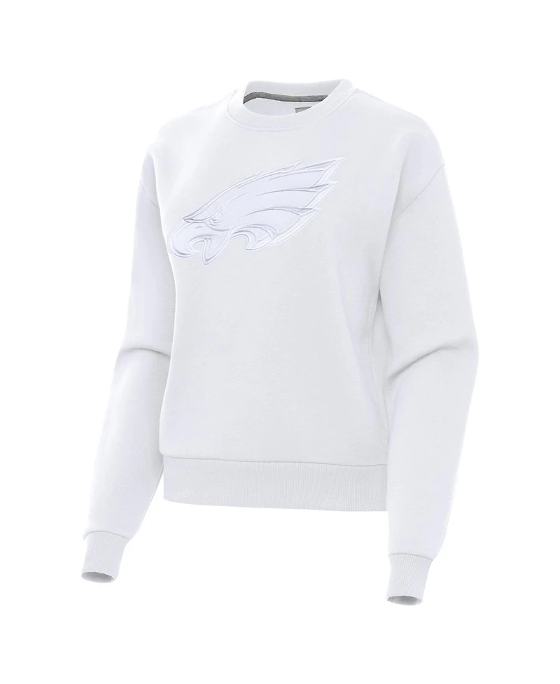 Antigua Women's White Philadelphia Eagles Victory Pullover Sweatshirt