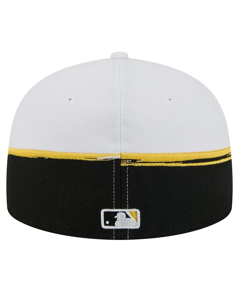 New Era Men's Black/White Pittsburgh Pirates Paint Stroke 59FIFTY Fitted Hat