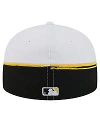 New Era Men's Black/White Pittsburgh Pirates Paint Stroke 59FIFTY Fitted Hat
