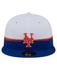 New Era Men's Royal/White York Mets Paint Stroke 59FIFTY Fitted Hat