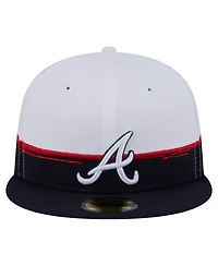 New Era Men's Navy/White Atlanta Braves Paint Stroke 59FIFTY Fitted Hat