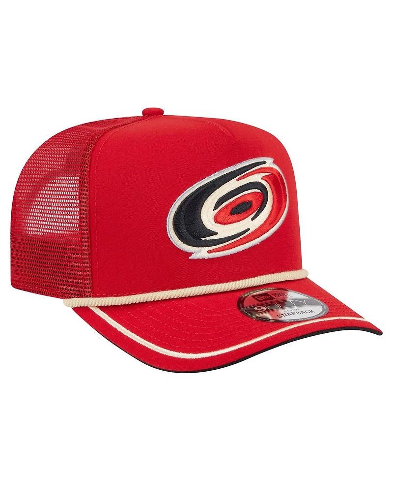 New Era Men's Red Carolina Hurricanes Vintage Team Rope A-Frame 9FIFTY Snapback Hat