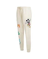 Freeze Max Women's Cream Mickey Mouse Hellow Mellow Fleece Jogger Pants