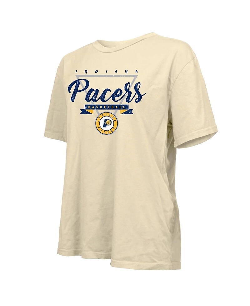 Majestic Women's Cream Indiana Pacers Oversized T-Shirt