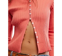 Free People Women's Button-Front Long-Sleeve Top