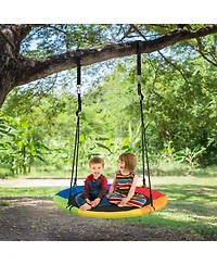 Gymax 40'' 770 lbs Flying Saucer Tree Swing Kids Gift w/ 2 Tree Hanging Straps