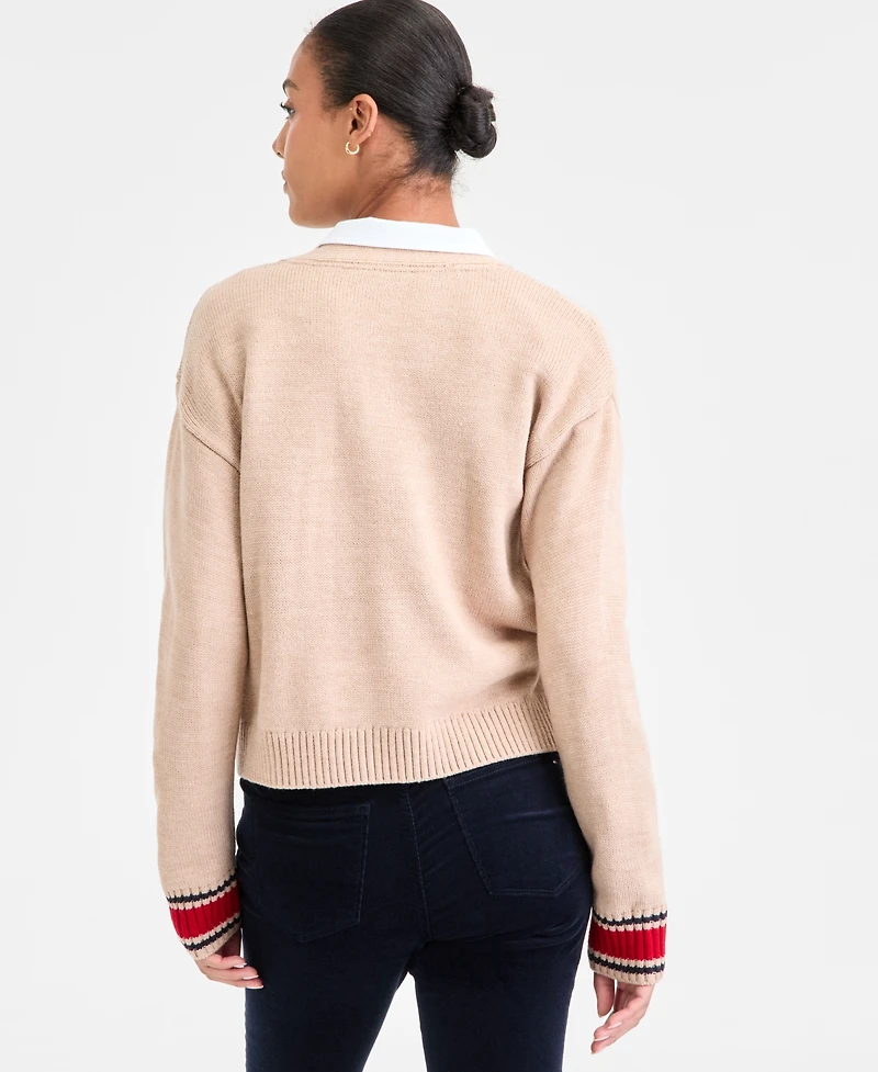 Tommy Hilfiger Women's Cable-Knit Varsity Cardigan