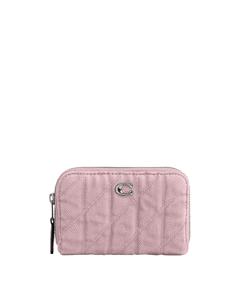 Coach Denim Essential Zip Around Card Case Wallet