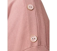 Melissa Paige Plus Button-Trim Drop-Shoulder Sweater