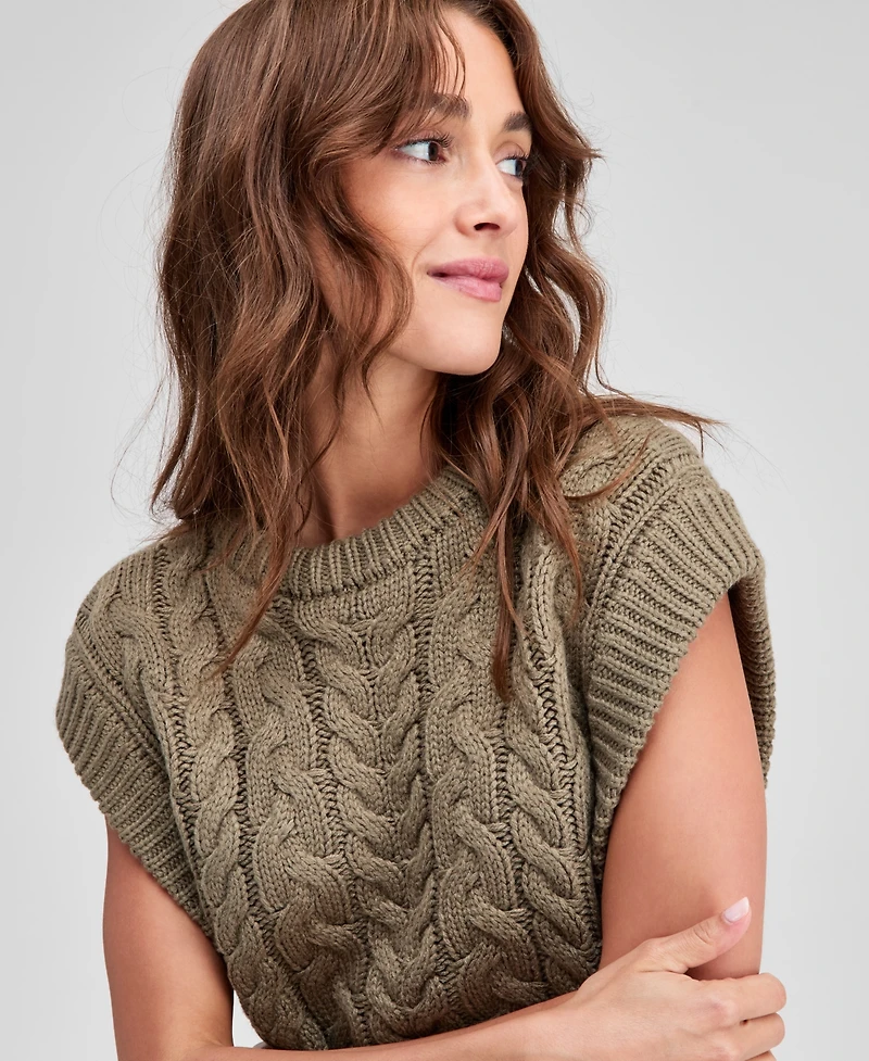 And Now This Women's Extended-Shoulder Cable-Knit Sweater Vest, Macy's Exclusive