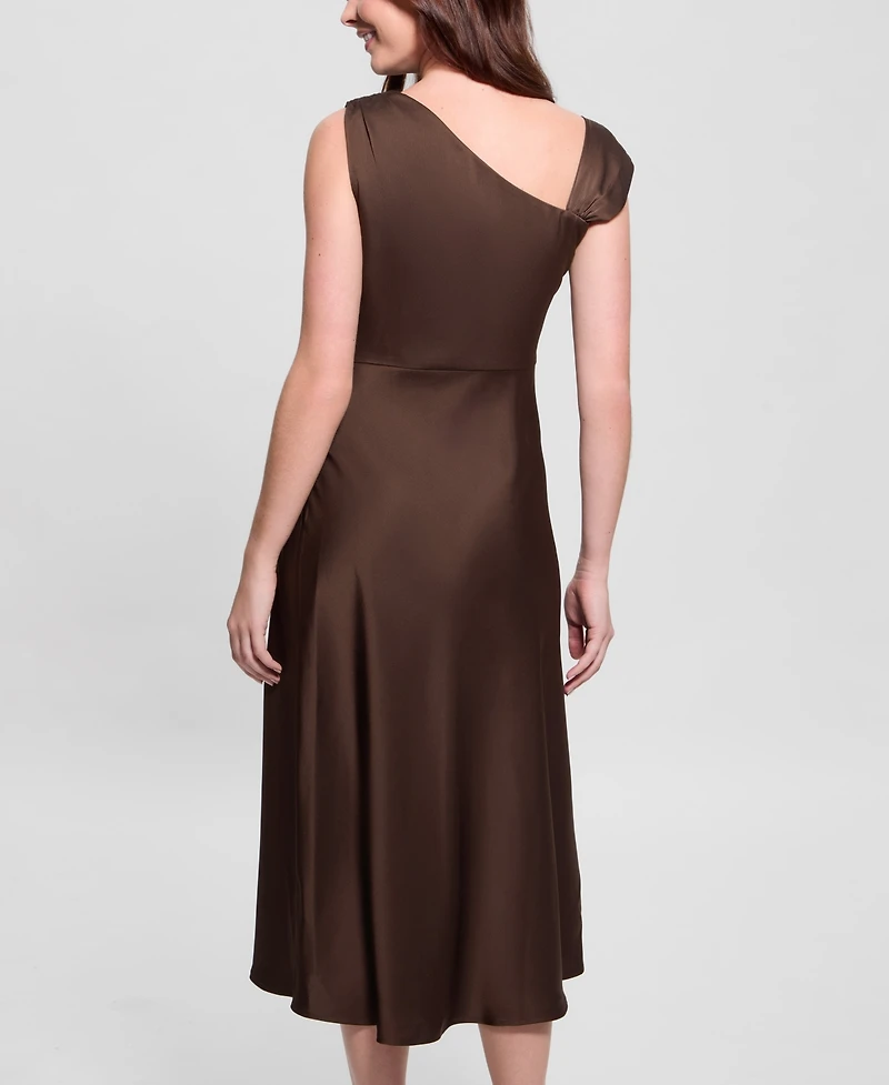Guess Women's Ashlyn Asymmetrical-Neckline Sleeveless Midi Dress