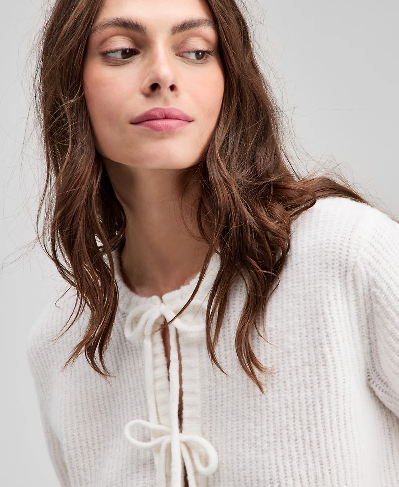 And Now This Women's Short-Sleeve Tie-Front Cardigan, Exclusively at Macy's