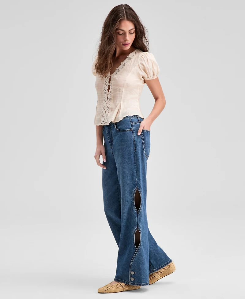 And Now This Women's High-Rise Cutout Flare Jeans, Macy's Exclusive