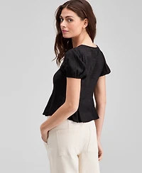 And Now This Women's Fitted Pleat-Detail Lace Blouse, Exclusively at Macy's