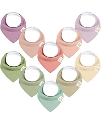 KeaBabies 10pk Baby Bandana Bibs, Cotton Drool Bibs for Boy, Girl, Infant, Newborn