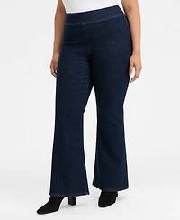I.n.c. International Concepts Plus High-Rise Pull-On Flared Jeans, Macy's Exclusive