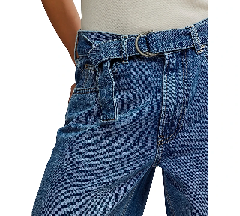 Free People Women's East Bay High-Rise Cuffed Cotton Jeans