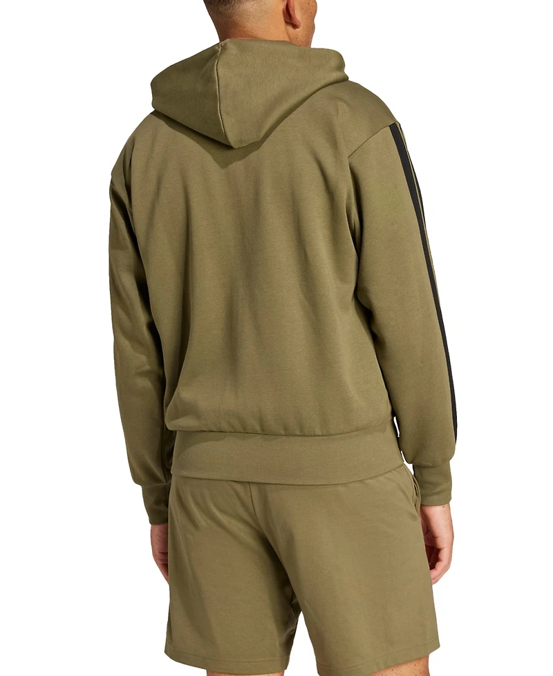 adidas Men's Regular-Fit 3-Stripes Full-Zip Fleece Hoodie