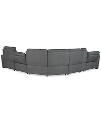 Miren -Pc. Fabric Sectional with Power Headrest Recliners Console