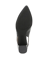 LifeStride Women's Angel Pointed Toe Block Heel Slingback Pumps