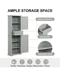 Casainc 67.7"H Tall Bathroom Cabinet with Drawer, Adjustable Shelf, Painted Mdf