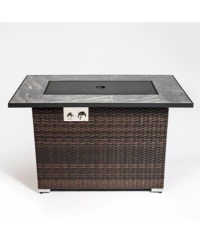 44inch Outdoor Fire Pit Table, Propane Fire Table with Ceramic Tabletop Gas Fire Table