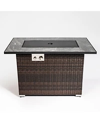 44inch Outdoor Fire Pit Table, Propane Fire Table with Ceramic Tabletop Gas Fire Table