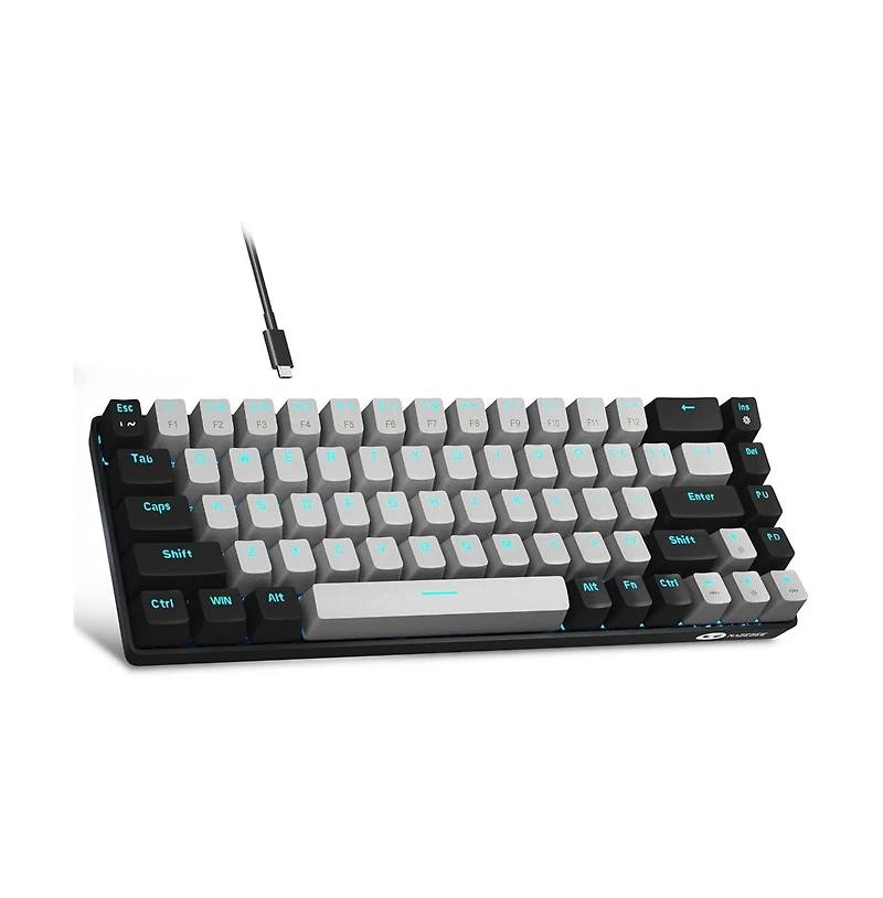 Portable 60% Mechanical Gaming Keyboard,Backlit Compact 68 Keys Mini Wired Office Keyboard with Blue Switch