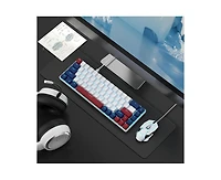 risokeys Portable 60% Mechanical Gaming Keyboard, Mk-Box Led Backlit Compact 68 Keys Mini Wired Office Keyboard with Red Switch for Windows Laptop