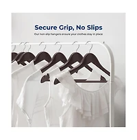 SereneLife 10 Pcs. Wooden Hangers - Non-Slip, Sturdy, and Heavy Duty Suit Hanger Set with Chrome 360° Swivel Hook (Brown)
