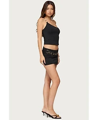 Edikted Womens Ashlyn Ring Chain One Shoulder Top